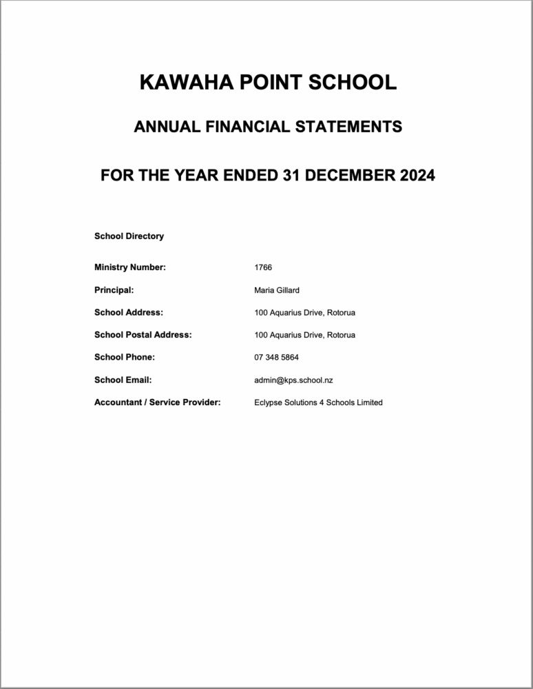 Picture of front page of Financial Report 2024